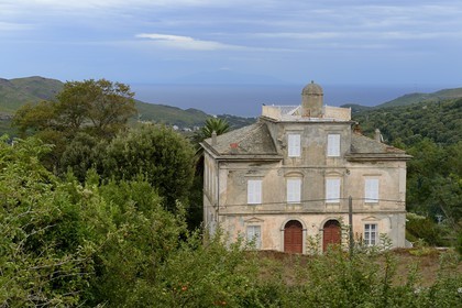 France, Haute Corse, Cap Corse, Sisco, the Villa Padovani (Palazzi or House of American from 1890) who made his fortune in Puerto Rico
