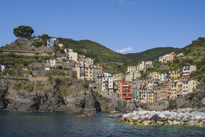 Italie, Ligurie, Cinque Terre, parc national des Cinque Terre classé Patrimoine Mondial de l'UNESCO, village de Riomaggiore