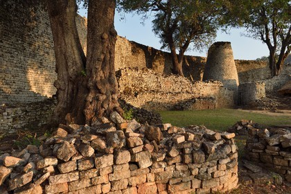 Zimbabwe, Masvingo province, the ruins of the archaeological site of Great Zimbabwe, UNESCO World Heritage List, 10th-15th century, the conical tower inside the Great Enclosure