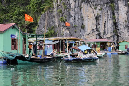 Vietnam, Quang Ninh Province, Halong Bay, listed as World Heritage by UNESCO, fishing floating village of Vong Vieng