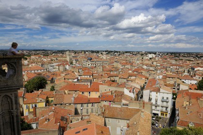 France, Herault, Beziers, view on the old city from the Saint-Nazaire cathedral