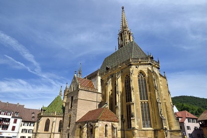 France, Haut Rhin, the Alsace Wine Route, Thann, the 14th century Saint-Thiebaut Collegiate Church
