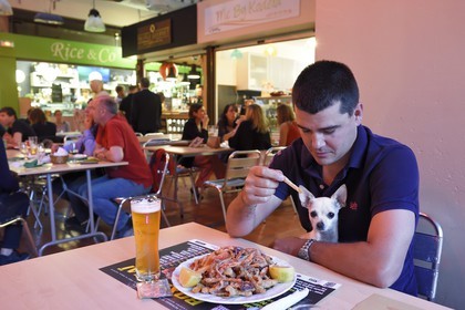 Principality of Monaco, Monaco, one of the restaurant of the Condamine Market