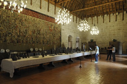 Portugal, région du Minho, Guimaraes, ville classée Patrimoine Mondial de l' UNESCO, Paço dos Duces de Bragança (Palais des Ducs de Bragance), le Grand Salon