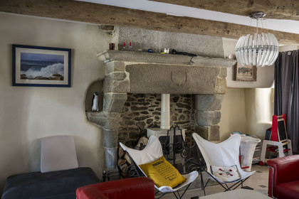 France, Finistère, Roscoff, old shipowner's house located between rue Amiral Reveillere and the shore