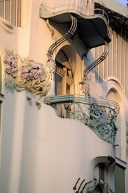 Hungary, Csongrad county, south of the Great Plain, Szeged city, the Reök palace (detail), architect : Ede Magyar-Oszadski