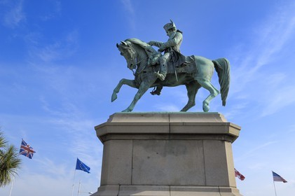 France, Manche, Cherbourg, place Napoleon (Napoleon's Square), equestrian statue of Napoleon
