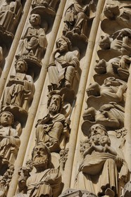 France, Paris, ile de la Cite, Notre-Dame Cathedral, portal of the Last Judgement
