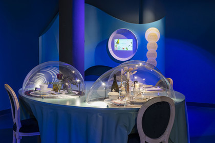 France, Cote d'Or, Dijon, area listed as World Heritage by UNESCO, International Cité of Gastronomy and Wine by architect Anthony Béchu, exhibition called the little theater of good eating and drinking