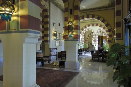 Egypte, Haute Egypte, Nubie, vallée du Nil, Assouan, l'hotel Old Cataract, le lobby