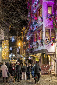 France, Bas Rhin, Strasbourg, old town listed as World Heritage by UNESCO, rue du Maroquin with its Christmas decorations
