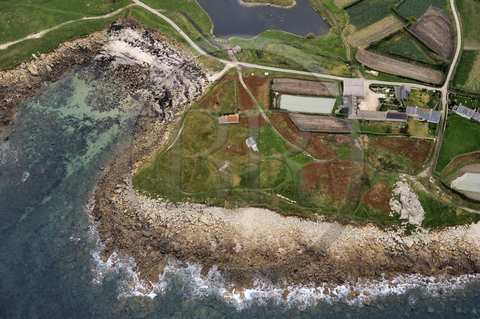 France, Finistère (29), Ile de Batz (vue aérienne)