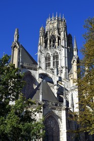 France, Seine Maritime, Rouen,  Church of Saint Ouen (12th–15th century), the so-called crowned bell tower on the cross of the transept