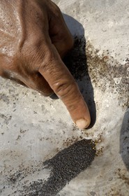 Brésil, Etat du Minas Gerais, ville de Diamantina, Garimpero prospecteur d'or dans une rivière, minerais d'or (Route de l'or, Estrada Real)