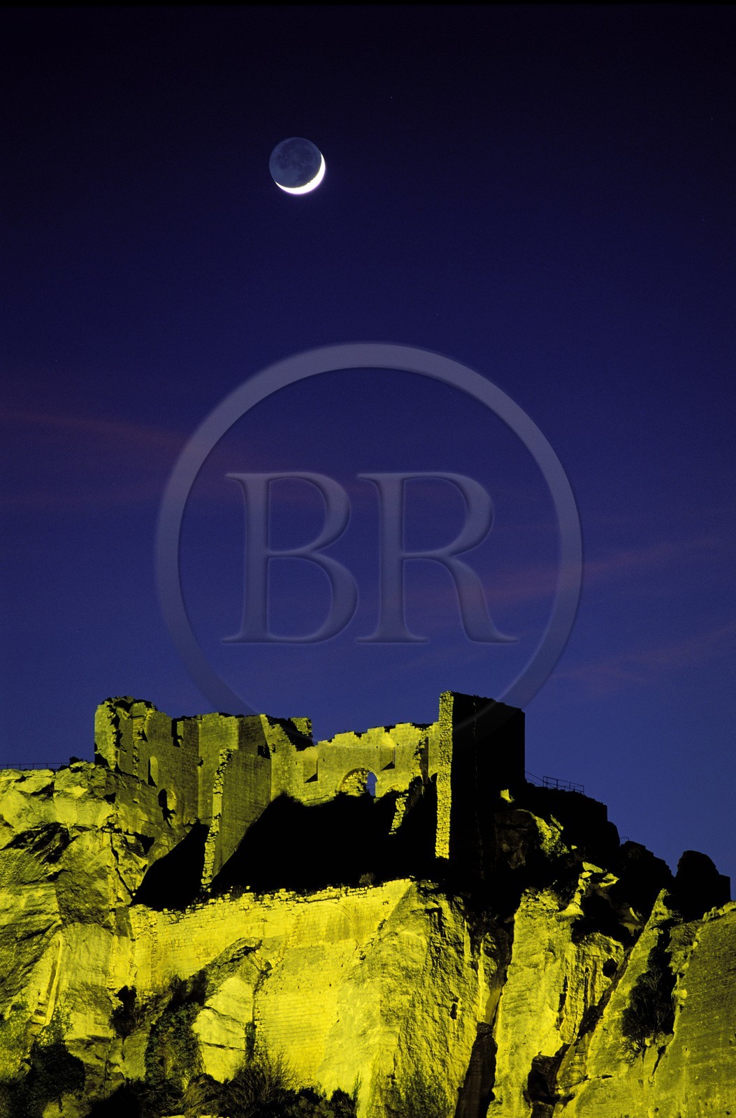 France, Bouches-du-Rhône (13), Les Baux-de-Provence, labellisé Les Plus Beaux Villages de France, les ruines du château et son donjon