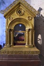 France, Dordogne, Brantome, Saint Pierre benedictine abbey, former abbey church, relics of St. Sicaire