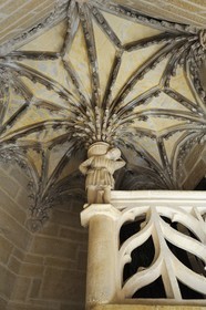 France, Côte d'Or (21), Dijon, Hôtel Chambellan rue des Forges, l'escalier à vis gothique flamboyant