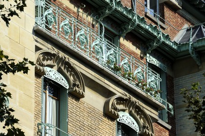 France, Paris (75), le Castel-Beranger, immeuble du 14 rue La Fontaine de style Art Nouveau  par Hector Guimard