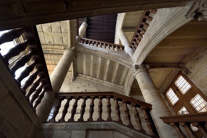 France, Dordogne, White Perigord, Perigueux, Renaissance staircase of the Hotel de Saint-Astier in the rue de la Misericorde