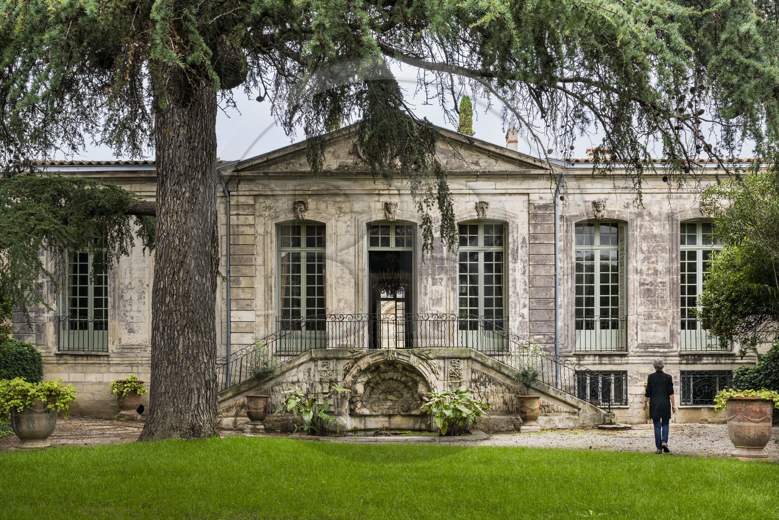 France, Hérault (34), Montpellier, centre historique appelé l’Ecusson, L'Hotel Haguenot, hotel particulier appelée folie montpelliéraine de la deuxième moitié du XVIIIème siècle, conçu par l'architecte Jean Antoine Giral