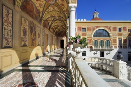 Principality of Monaco, Monaco, the Rock, the royal palace, Hercules gallery in the Court of Honour