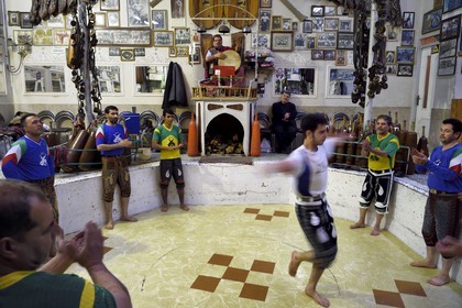 Iran, Isfahan Province, Isfahan, home of force (Zurkhaneh) where traditional Iranian national sport called Varzesh-e Pahlavani (Pahlevani and zoorkhaneh rituals) is practiced