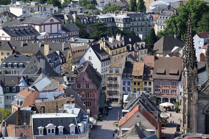 France, Haut-Rhin (68), Mulhouse, le centre ville historique avec l'Hôtel de Ville
