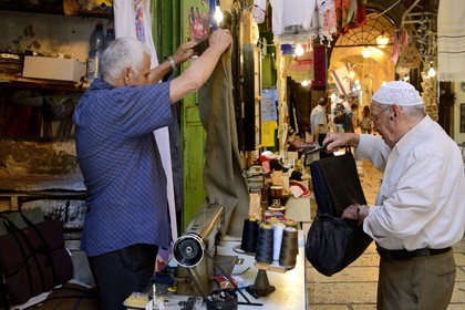 Israel, Jerusalem, holy city, the old town listed as World Heritage by UNESCO, Christian Quarter, shop of dressmaker