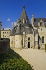 France, Maine et Loire, Loire Valley listed as World Heritage by UNESCO, Fontevraud l' Abbaye, Fontevraud Abbey Church, 12th century Romanesque kitchens