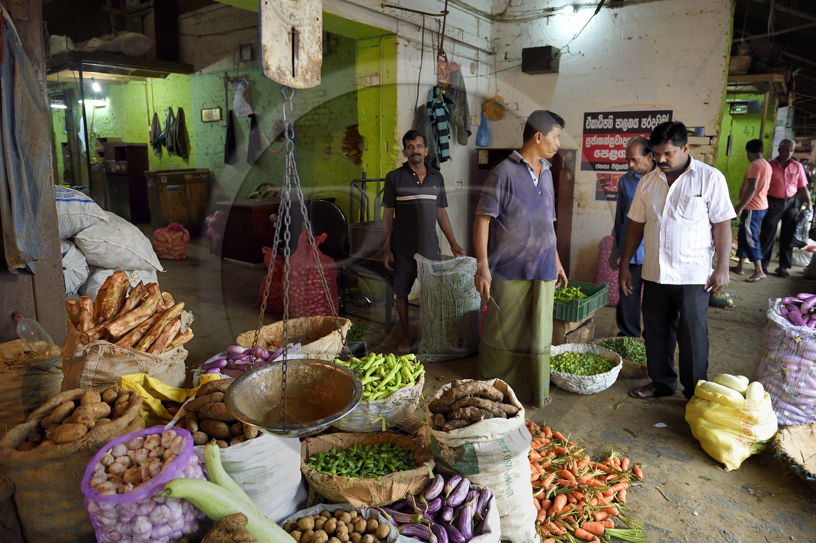 Sri Lanka, province de l'ouest, district de Colombo, Colombo, le marché de fruits et légumes Manning dans le quartier de Pettah