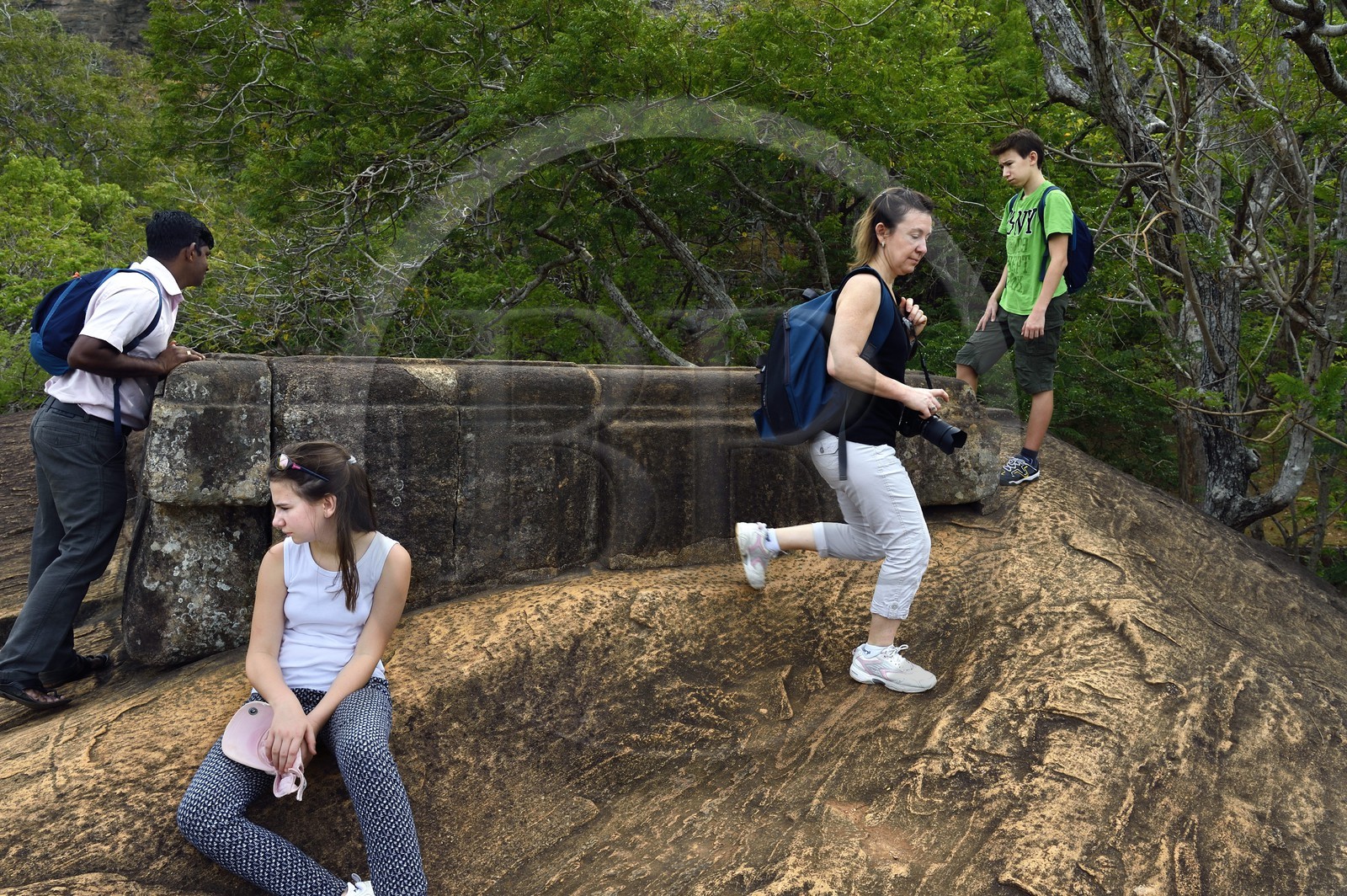 Sri Lanka, province centrale, district de Matale, Sigiriya, ville ancienne de Sigiriya classée patrimoine mondial de l'UNESCO, l'ancien palais forteresse du Rocher du Lion