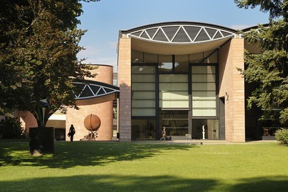 Switzerland, Basel, Tinguely Museum by the architect Mario Botta in the Loneliness Park