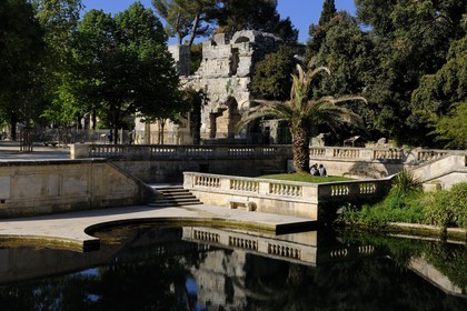 France, Gard, Nimes, the jardins de la fontaine (fountain gardens), Temple of Diane