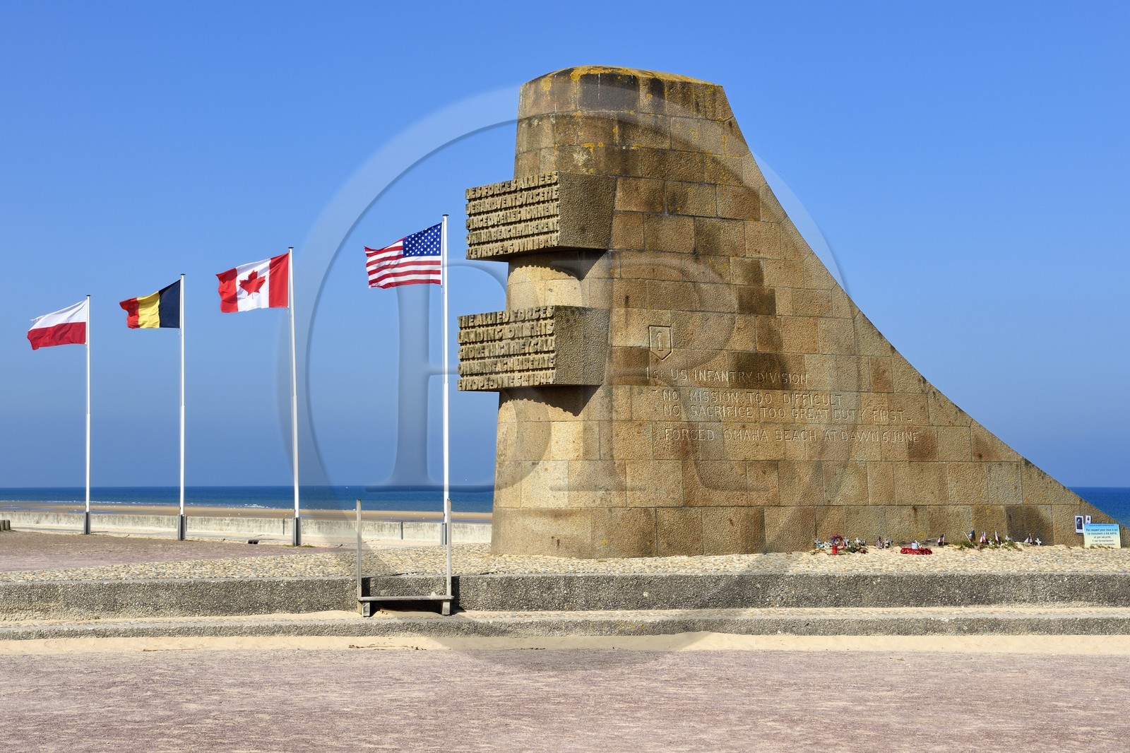France, Calvados (14), Saint-Laurent-sur-Mer, en bordure de la plage d'Omaha Beach, monument commémoratif du débarquement des alliés