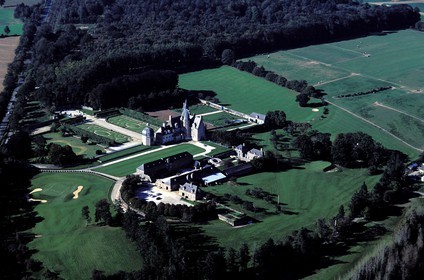 France, Ille et Vilaine, castle of the Rochers Sevigne (aerial view)