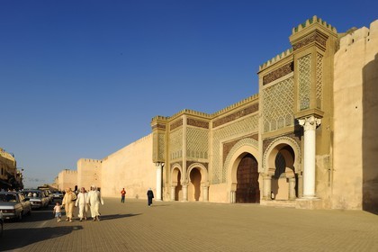 Morocco, Meknes Tafilalet Region, Meknes, Imperial City, medina listed as World Heritage by UNESCO, Bab El Mansour Gate between the imperial city and the medina on the Place El Hedime (or Lahdim)