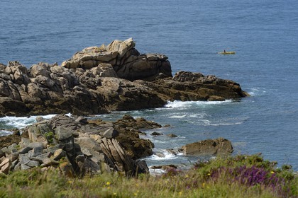 France, Finistère (29), Baie de Morlaix, kayak à la Pointe de Diben
