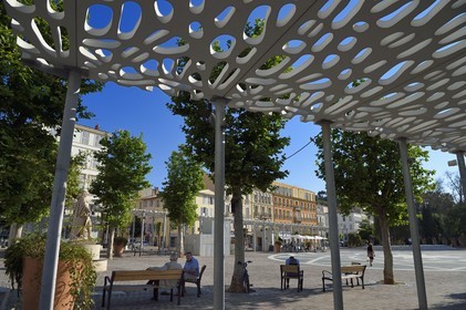 France, Var, Hyeres, requalification of Place Clemenceau by architect Rudy Ricciotti with among others shade shelters