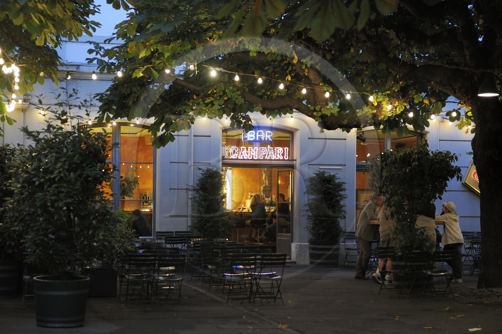 Suisse, Bâle, Kunsthalle, terrasse du Campari Bar