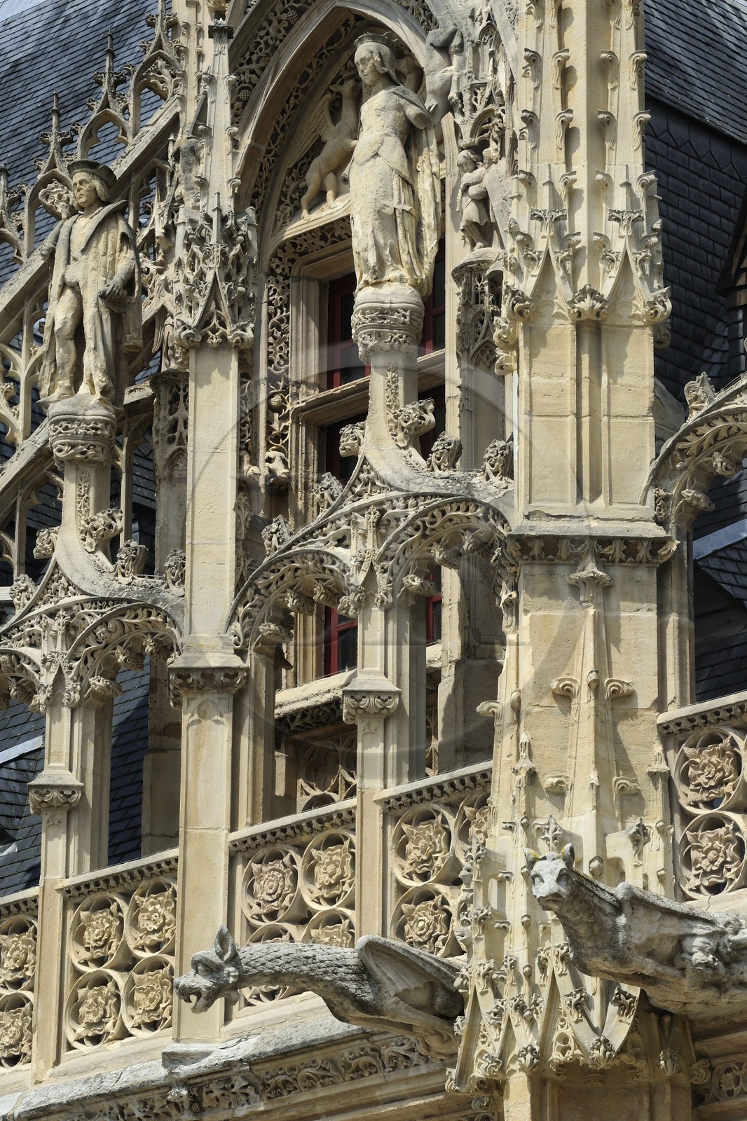 France, Seine-Maritime (76), Rouen, le Palais de justice de Rouen est l'ancien Parlement de Normandie et une des quelques réalisations de l'architecture gothique civile de la fin du Moyen Âge en France