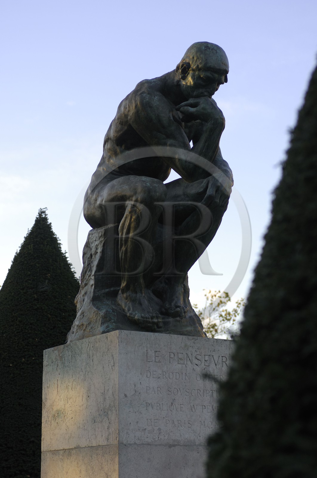 France, Paris, the Rodin museum in the Hotel Biron, sculpture of The Thinker ( Le Penseur) of Rodin