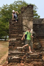 Sri Lanka, province du Centre-Nord, Polonnaruwa, l'ancienne capital du pays (XIe au XIIIe siècle) est classée au Patrimoine Mondial de l'UNESCO, palais de Nissanka Malla