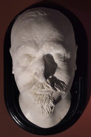 France, Corse du Sud, Ajaccio, Fesch museum (the Museum of Fine Arts), death mask of the Emperor Napoleon III based on the impression taking by Dr. Reggiani