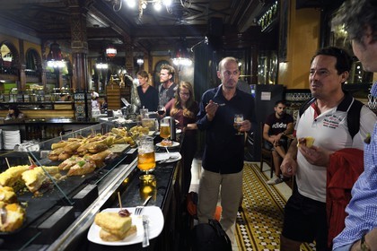 Spain, Basque Country, Biscay Province, Bilbao, Café Iruna, pintxos (pinchos)