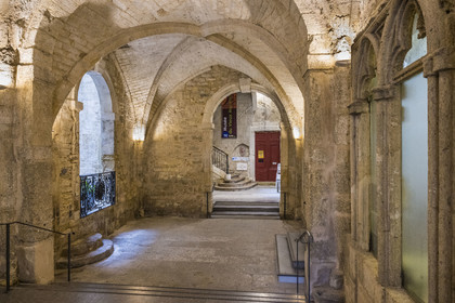 France, Herault, Montpellier, historic center called the Ecusson, Hotel de Varenne, private mansion dating from medieval times and home to the Museum of Old Montpellier