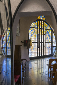 France, Hérault (34), La Grande-Motte, labellisé patrimoine du XXème siècle, l'église Saint-Augustin des architectes Jean Balladur et Jean-Bernard Tostivint