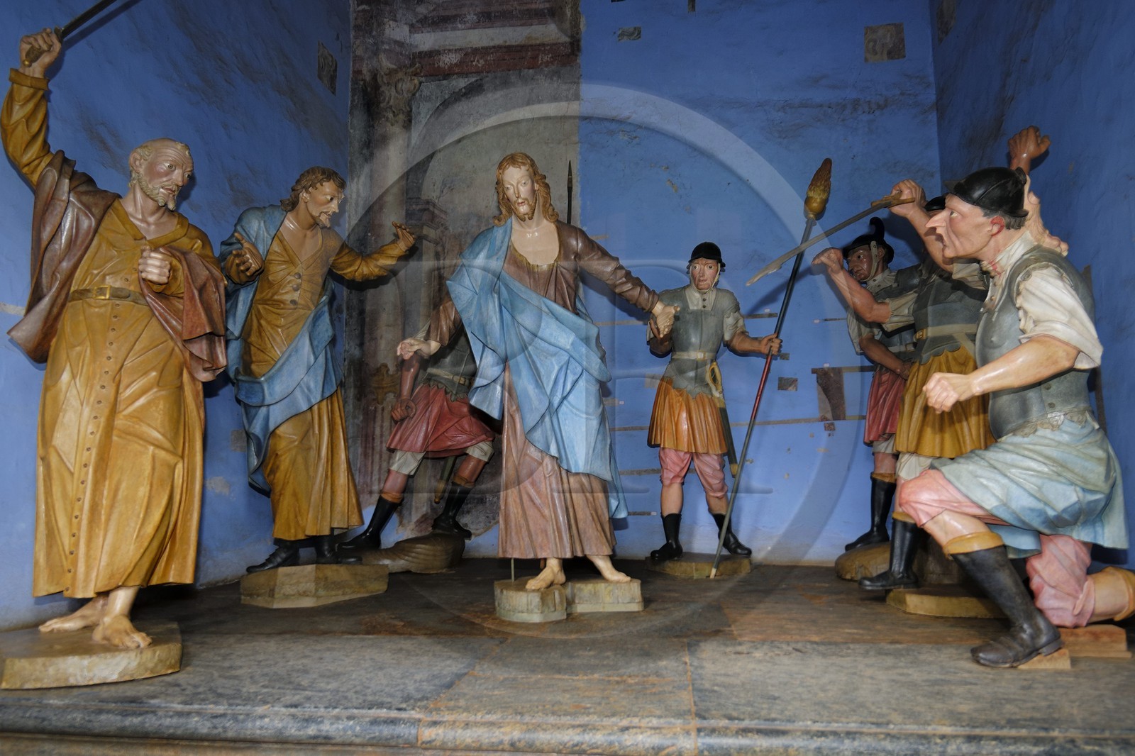 Brésil, Etat du Minas Gerais, ville de Congonhas do Campo, église Santuario Bom Jesus de Matosinhos, scènes de la Passion par le sculpteur Aleijadinho (Route de l'or, Estrada Real)
