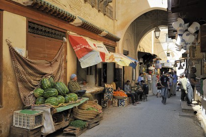 Morocco, Middle Atlas, Fez, Imperial City, Fez El Bali, medina listed as World Heritage by UNESCO, Talaa Kebira, one of the main streets of the medina