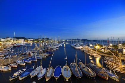 France, Var, Sanary-sur-Mer, traditional fishing boats called pointus in the port