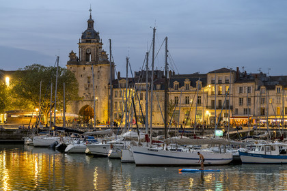 France, Charente Maritime, La Rochelle, the Vieux Port (Old Port) with the Great Clock Gate